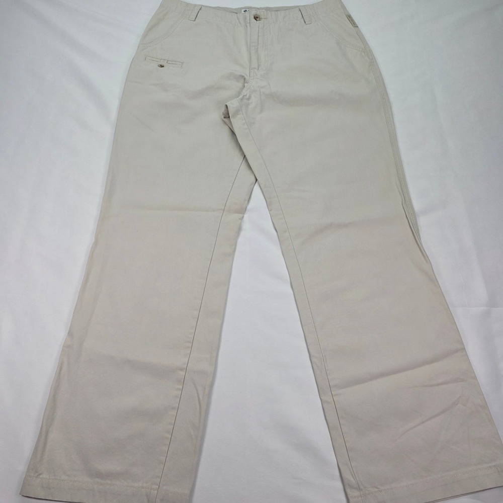 Columbia Womens Beige Khaki Cotton Straight Leg Chino Pants Size 10 AL 8371